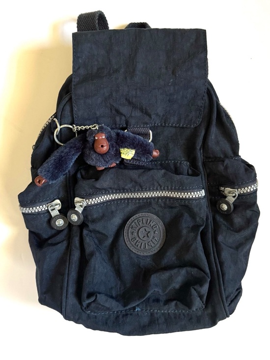 Kipling Mini Backpack Navy Blue Nylon Monkey Charm Small Bag Purse Travel main image 12